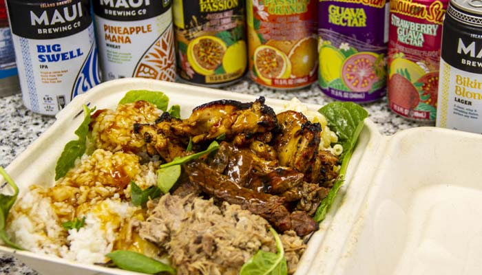Da Bus Hawaiian BBQ plate served at Maui Bus Stop Fort Walton Beach restaurant and bar Da Bus Hawaiian BBQ plate served at Maui Bus Stop Fort Walton Beach restaurant and bar