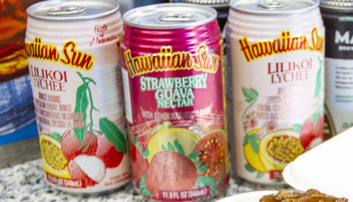 Hawaiian Sun soft drink cans served at Maui Bus Stop Fort Walton Beach restaurant and bar Hawaiian Sun soft drink cans served at Maui Bus Stop Fort Walton Beach restaurant and bar